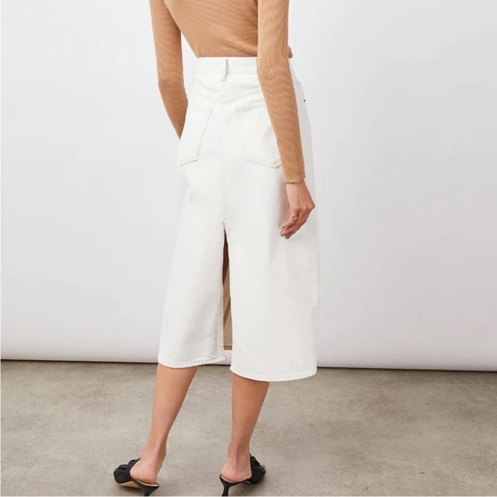 Rails Highland Denim Midi White Split Back Size 27 - image 2